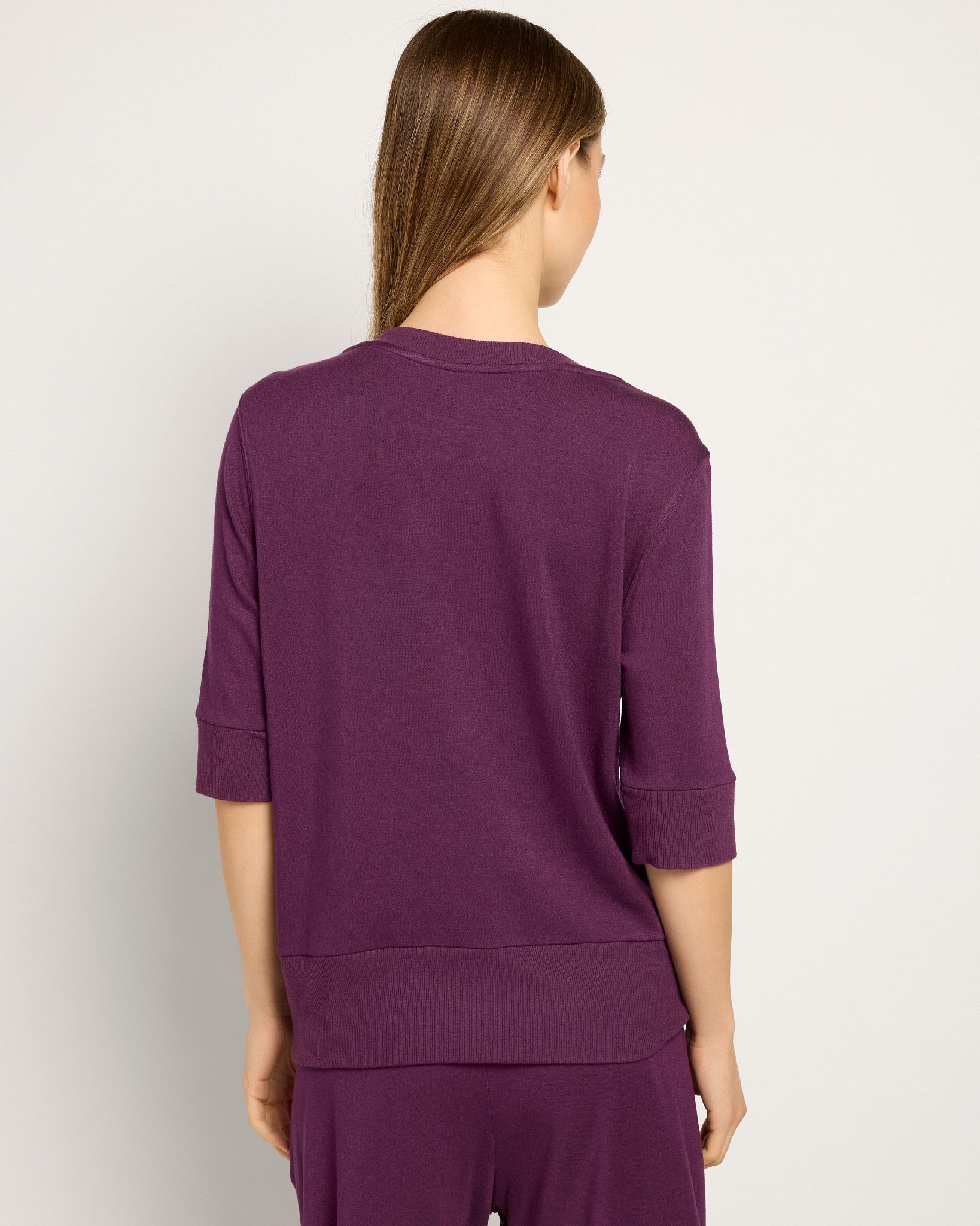 Amethyst $|& Interval Flex Fleece Short Sleeve Top - SOF Back
