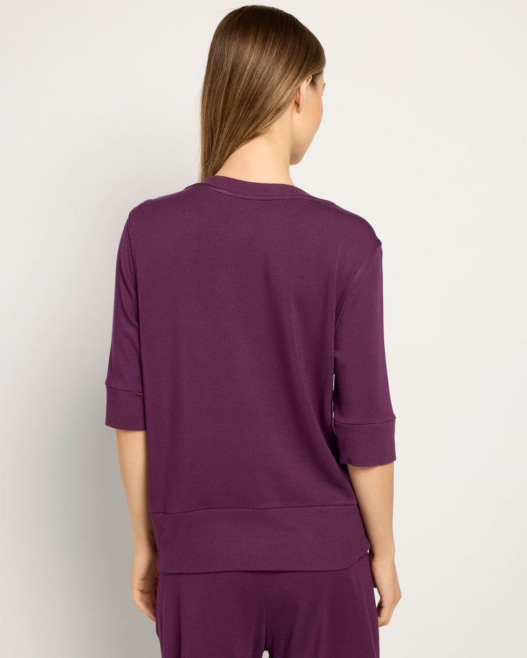Amethyst $|& Interval Flex Fleece Short Sleeve Top - SOF Back