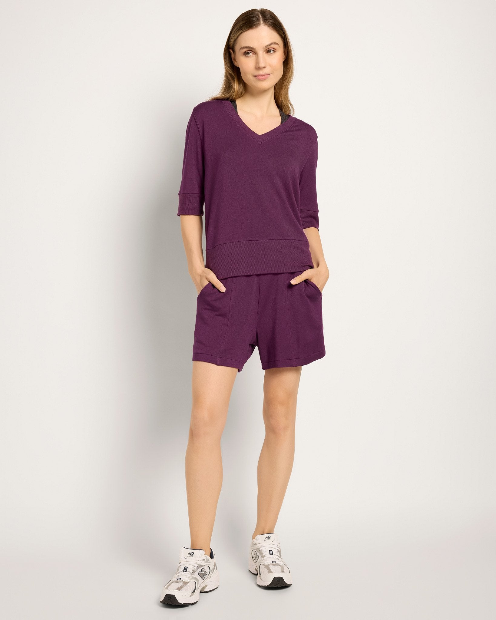 Amethyst $|& Interval Flex Fleece Short Sleeve Top - UGC On Fig