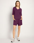 Amethyst $|& Interval Flex Fleece Short Sleeve Top - UGC On Fig