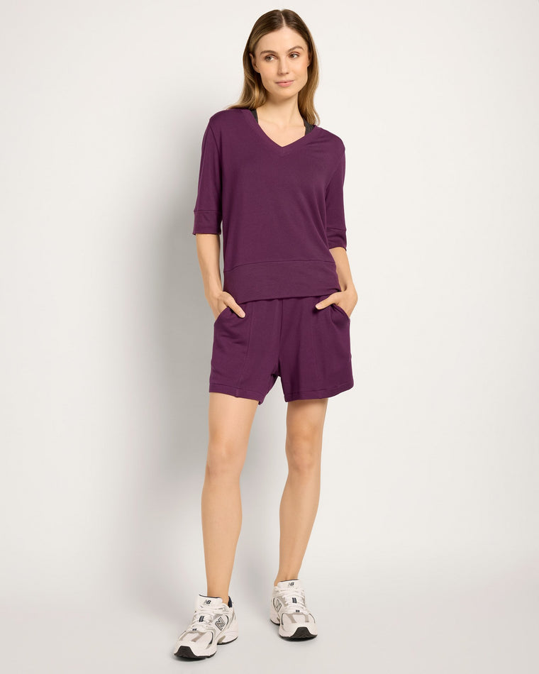 Amethyst $|& Interval Flex Fleece Short Sleeve Top - UGC On Fig