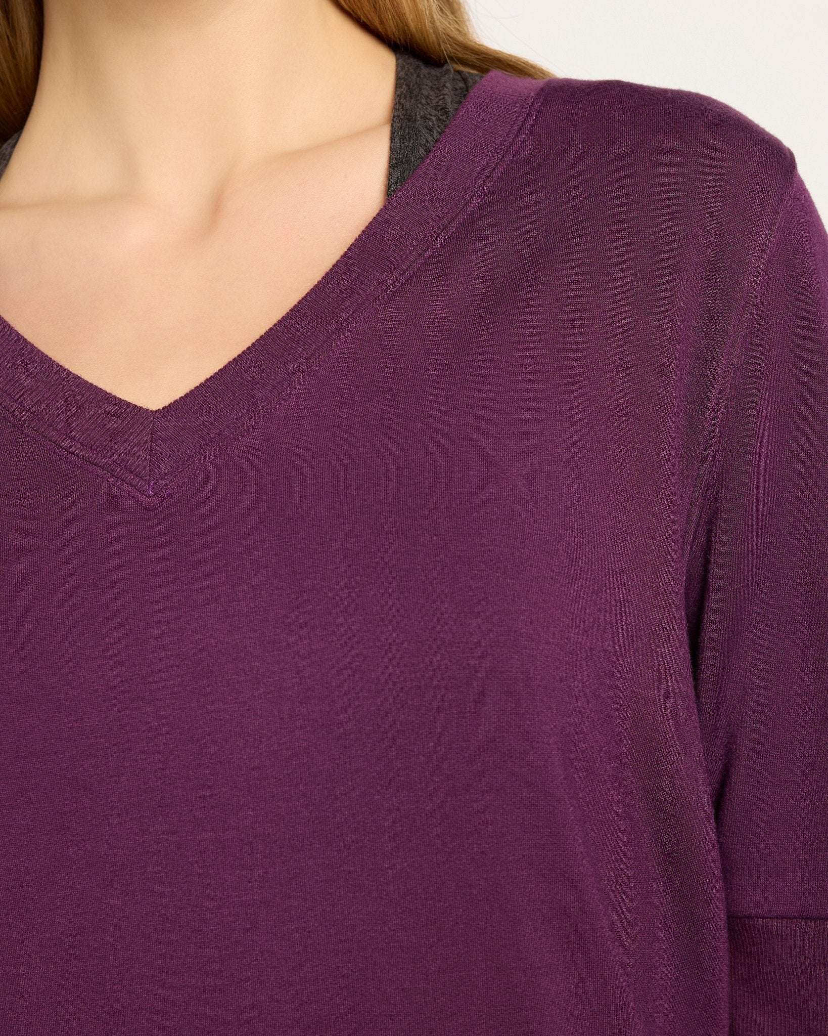 Amethyst $|& Interval Flex Fleece Short Sleeve Top - SOF Full Front