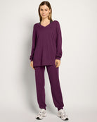 Amethyst $|& Interval Flex Fleece V-Neck Top - UGC On Fig