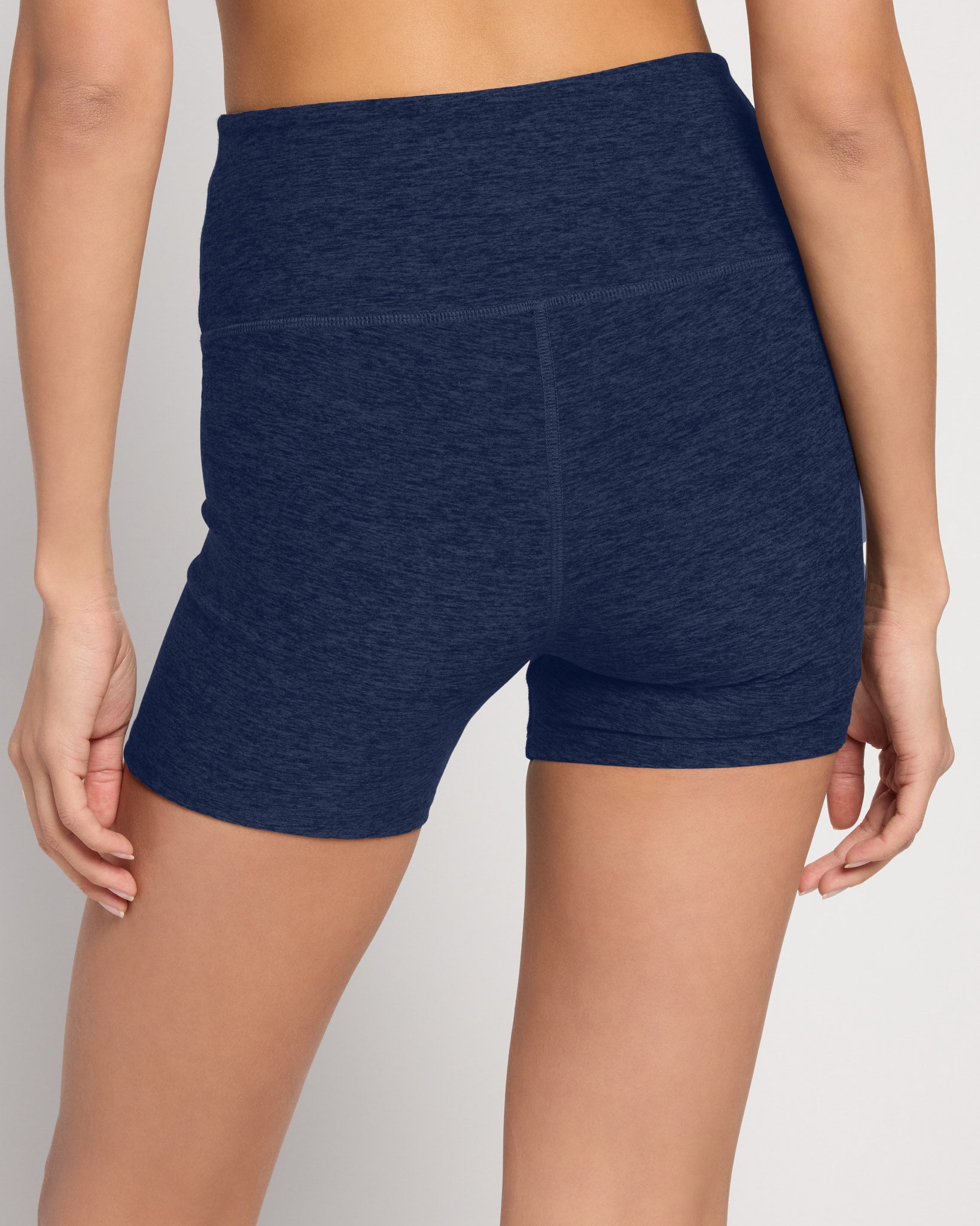 Ink Navy Heather $|& Interval FlowHeather Sculpt Bike Short - SOF Back