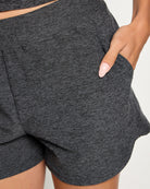 Heather Charcoal $|& Interval FlowHeather Sculpt Short - SOF Full Front