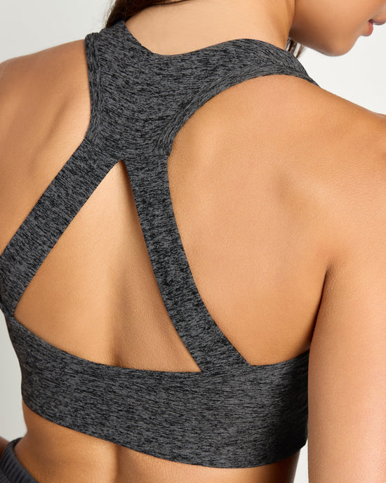 Heather Charcoal $|& Interval FlowHeather Sculpt Halo Bra - SOF Full Front