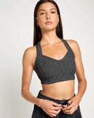 Heather Charcoal $|& Interval FlowHeather Sculpt Halo Bra - SOF Front
