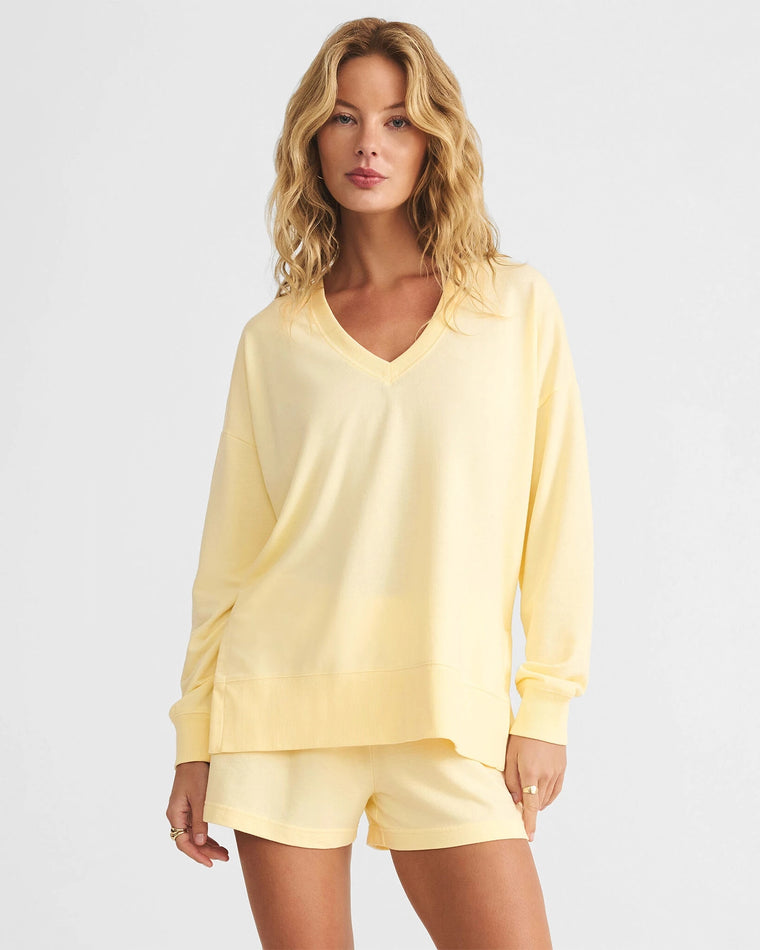 Mellow Yellow $|& Z Supply Modern V-Neck Weekender - VOF Detail