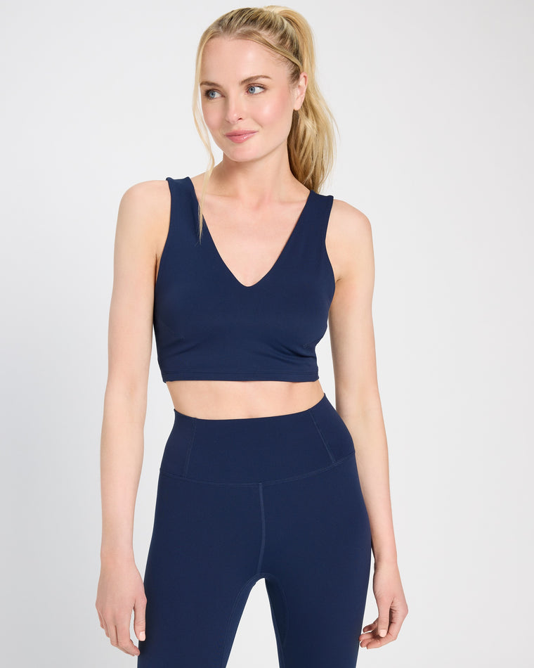 Midnight Navy $|& Free People Movement Never Better Crop Cami - SOF Front