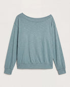 Lagoon $|& SEAS Brooksville Slub Off The Shoulder Top - Hanger Detail