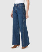 Tide Blue $|& Habitual Extra Wide Leg Cargo Jeans - VOF Side