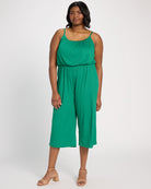 True Green $|& Gilli Cropped Spaghetti Strap Jumpsuit - SOF Front