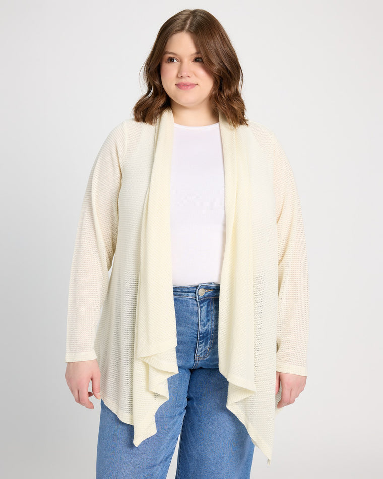 Cream $|& Bobeau Waterfall Cardigan - SOF Front