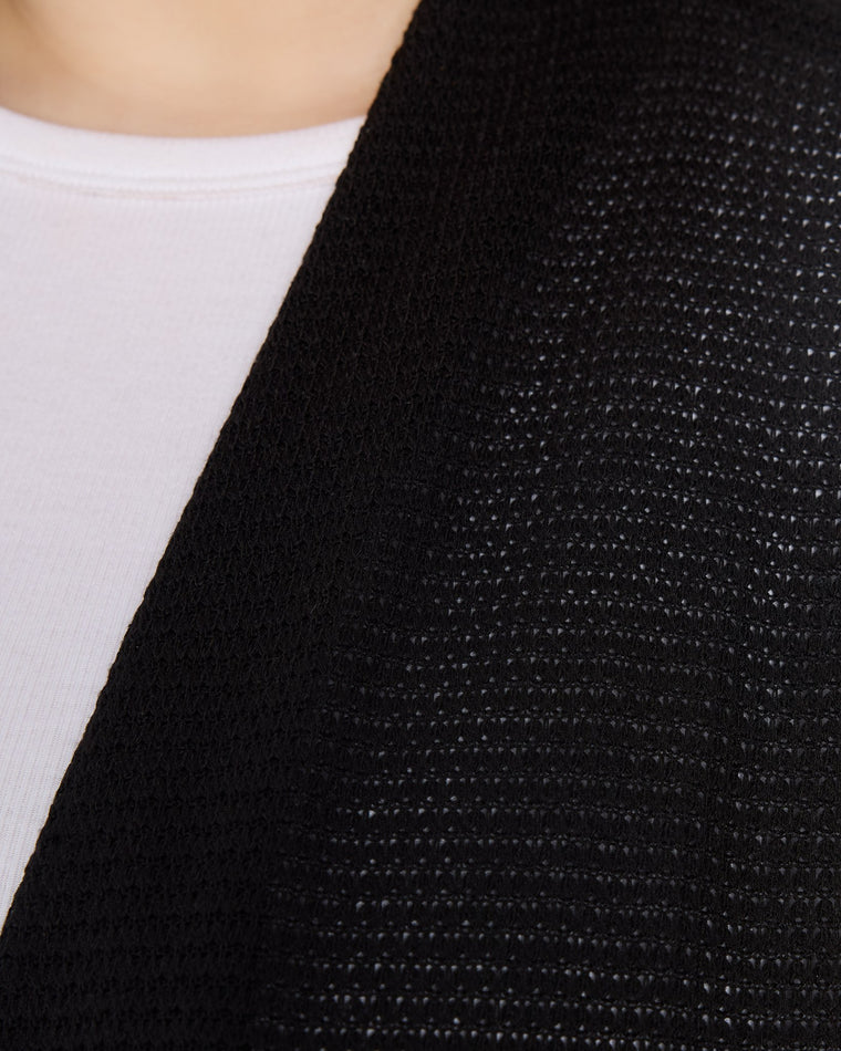 Black $|& Bobeau Tie Front Cardigan - SOF Full Front
