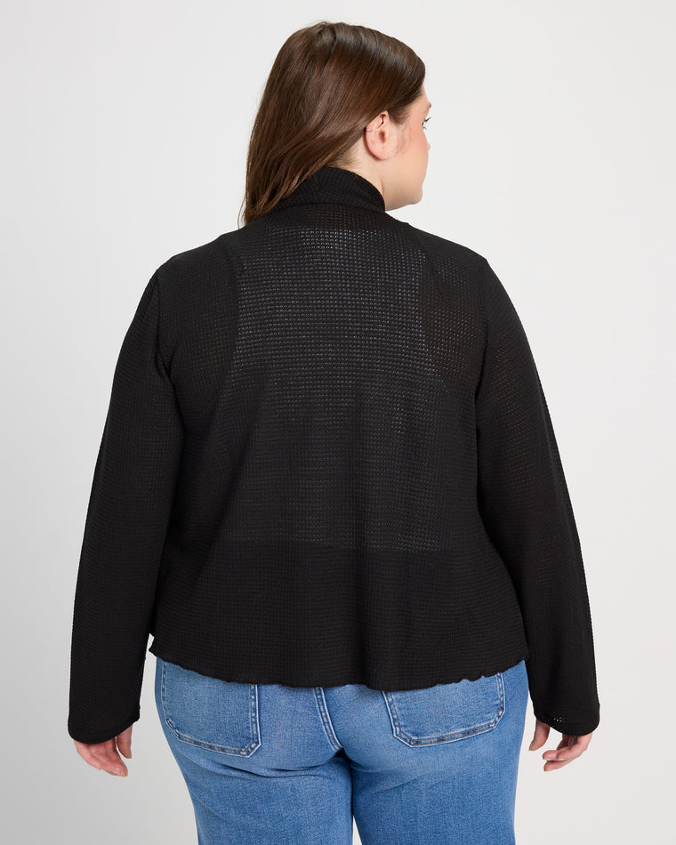 Black $|& Bobeau Tie Front Cardigan - SOF Back