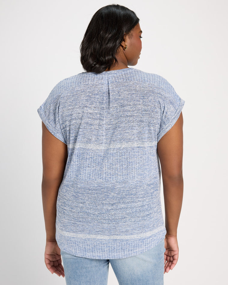 Blue Combo $|& Bobeau Striped Short Sleeve Tee - SOF Back