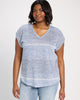 Plus Size Striped Short Sleeve Tee