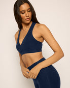 Ink Navy Heather $|& Interval FlowHeather Sculpt Enhearten Bra - VOF Front