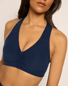Ink Navy Heather $|& Interval FlowHeather Sculpt Enhearten Bra - SOF Full Front