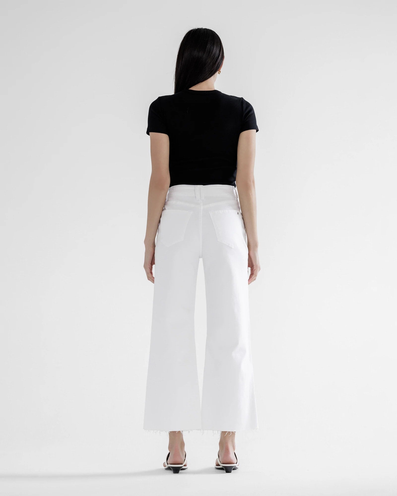 White $|& Mica Denim Super High Rise Wide Leg Jeans - VOF Back