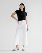 White $|& Mica Denim Super High Rise Wide Leg Jeans - VOF Front
