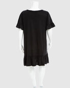 Black $|& Max Studio Short Ruffle Sleeve Short Dress - Hanger Side
