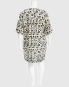 Cream/Black $|& Max Studio Puff Sleeve Short Dress - Hanger Side