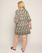 Cream/Black $|& Max Studio Puff Sleeve Short Dress - SOF Back
