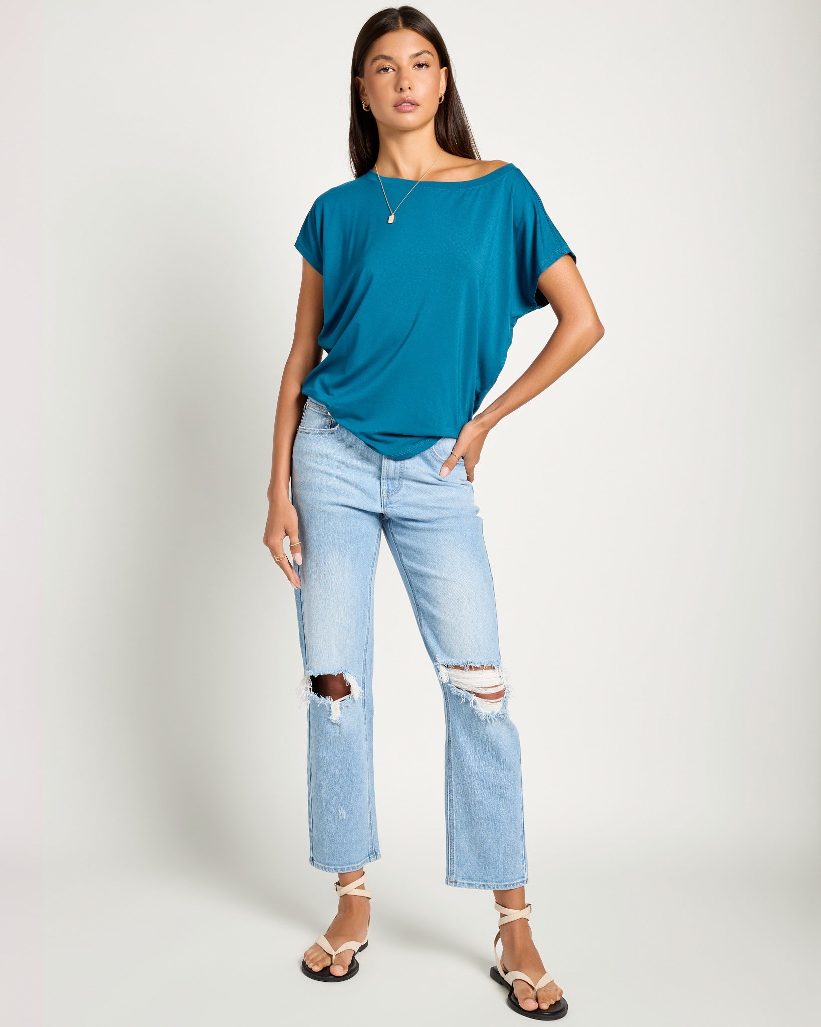 Deep Sea $|& SEAS Edgewater Off The Shoulder Tee - UGC On Fig