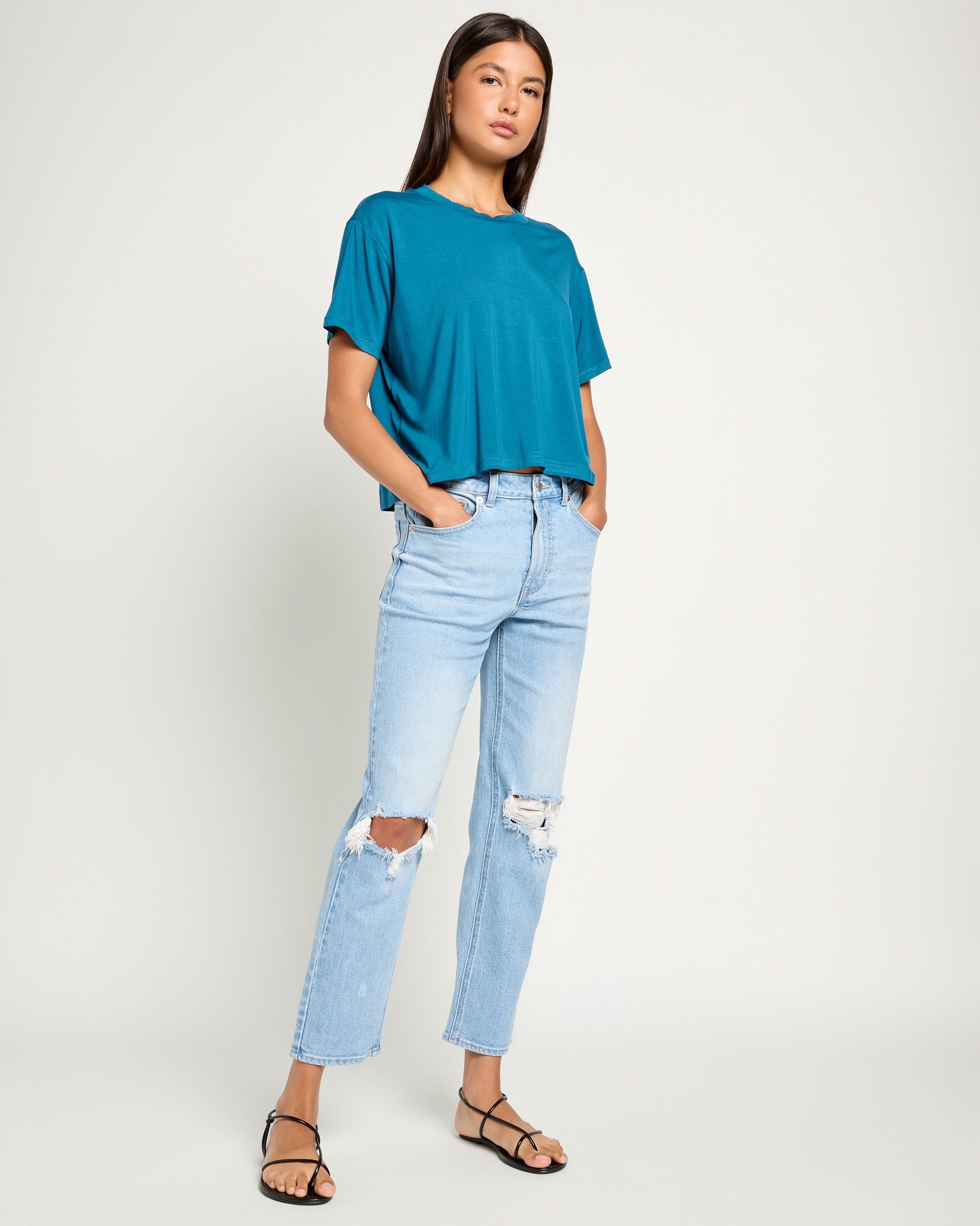 Deep Sea $|& SEAS Newport Cropped Tee - UGC On Fig
