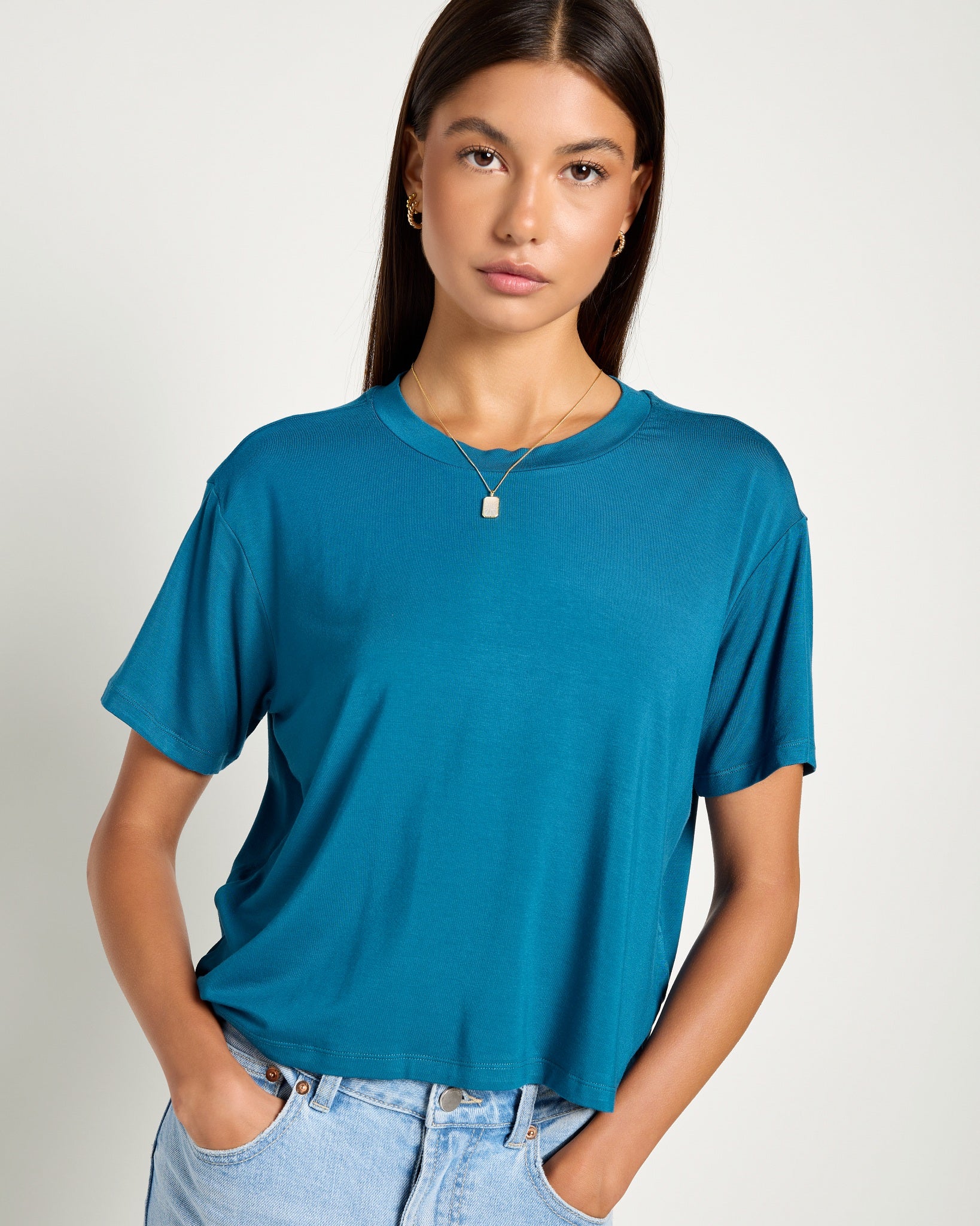 Deep Sea $|& SEAS Newport Cropped Tee - SOF Front