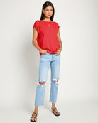 Pomegranate $|& SEAS Brentwood Boat Neck Top - UGC On Fig