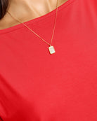 Pomegranate $|& SEAS Brentwood Boat Neck Top - SOF Full Front