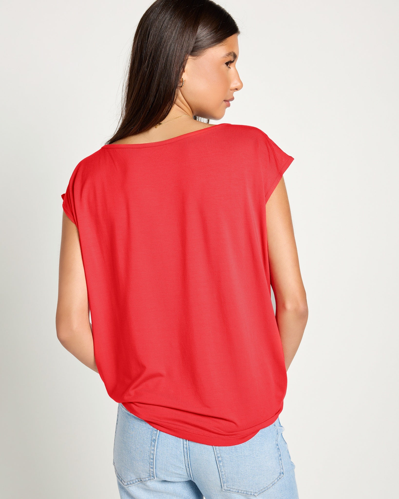 Pomegranate $|& SEAS Brentwood Boat Neck Top - SOF Back