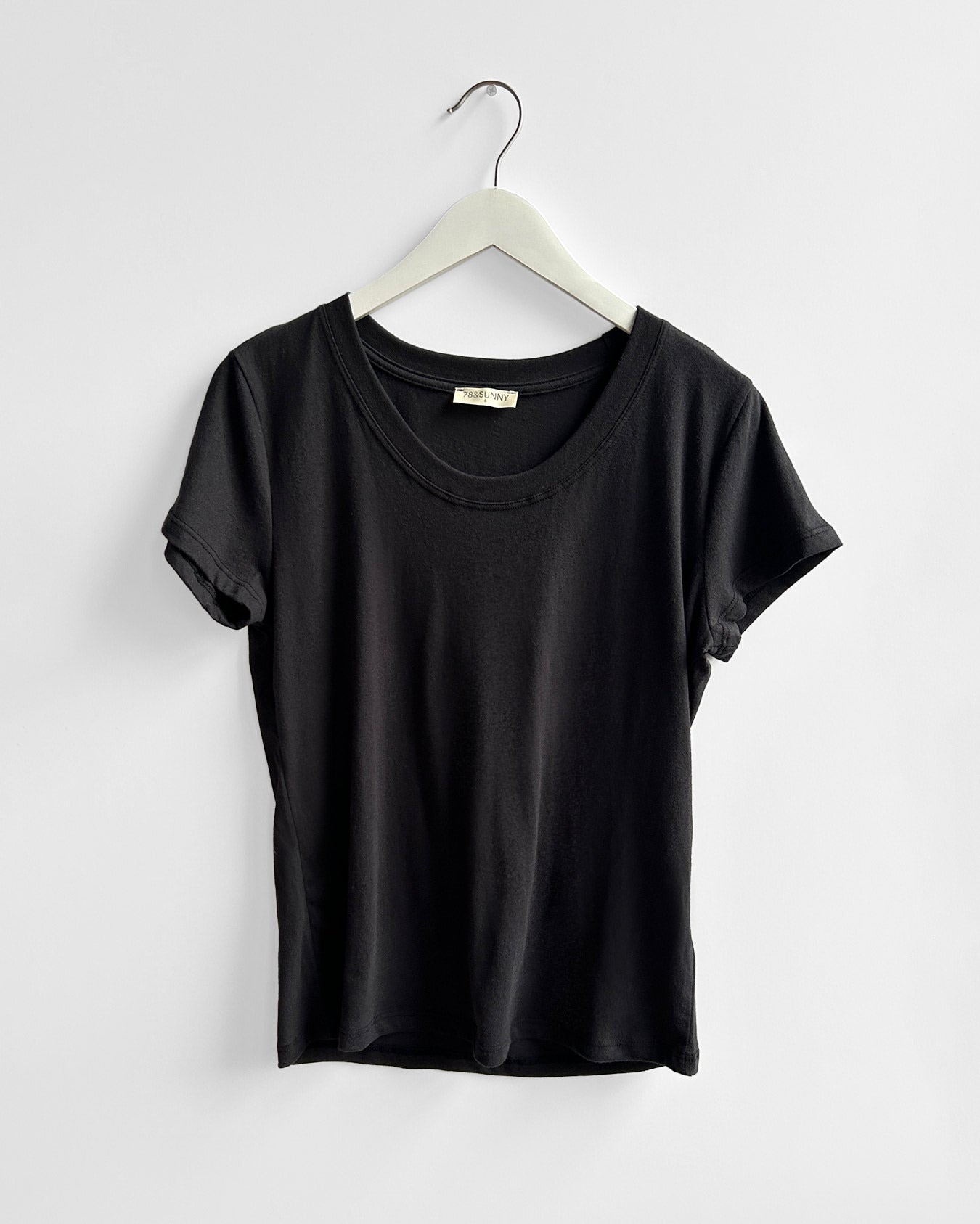 Faded Black $|& SEAS Beachside Scoop Neck Tee - Hanger Detail
