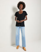 Faded Black $|& SEAS Beachside Scoop Neck Tee - VOF Front