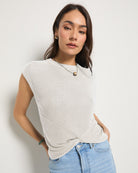 White $|& SEAS Sunkissed Knot Front Tank - SOF Front
