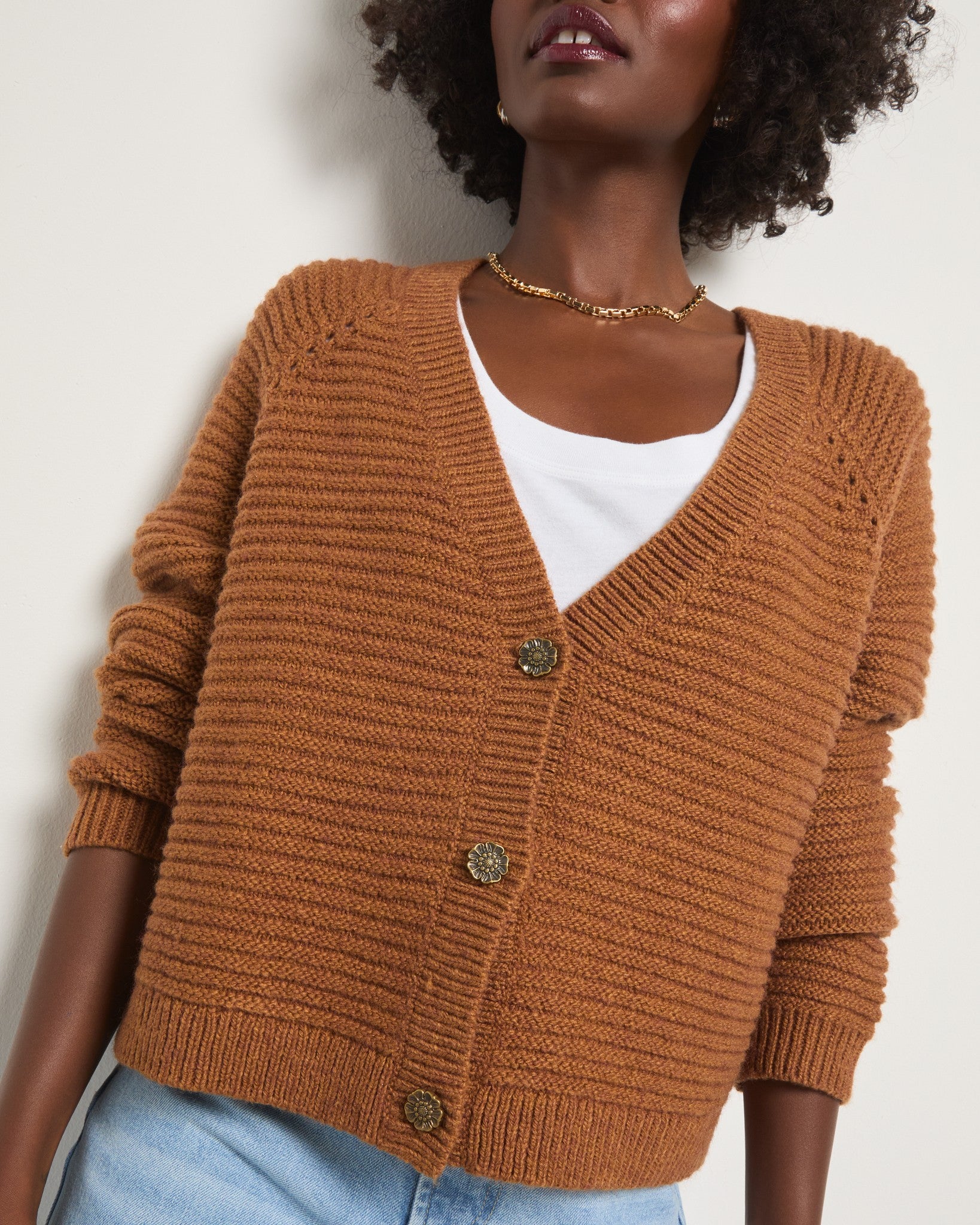 Sea Grass $|& SEAS Meadow V-Neck Cardigan - SOF Full Front
