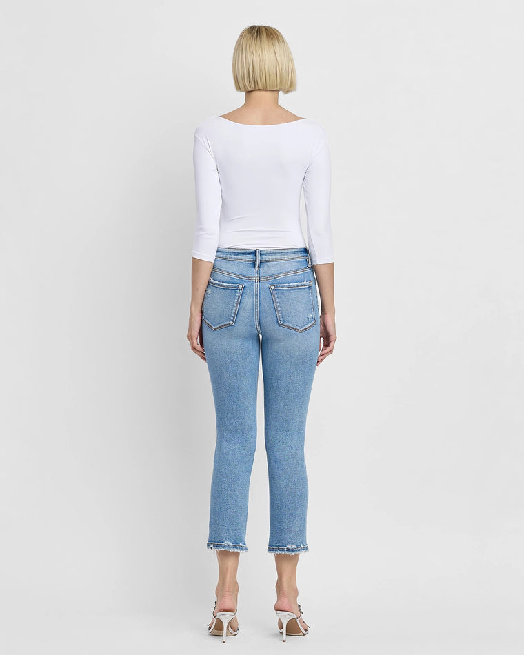 Exult Blue $|& Lovervet Mid Rise Slim Straight Leg Jeans - Hanger Side