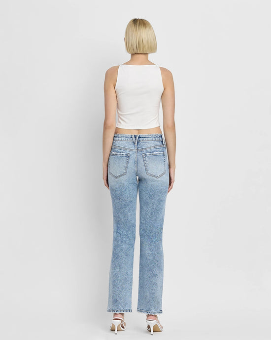 User-Friendly Blue $|& Lovervet Mid Rise Straight Leg Jeans - Hanger Side