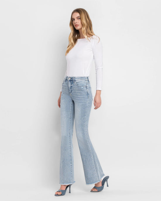Excel Blue $|& Lovervet Mid Rise Flare Leg Jeans - Hanger Front