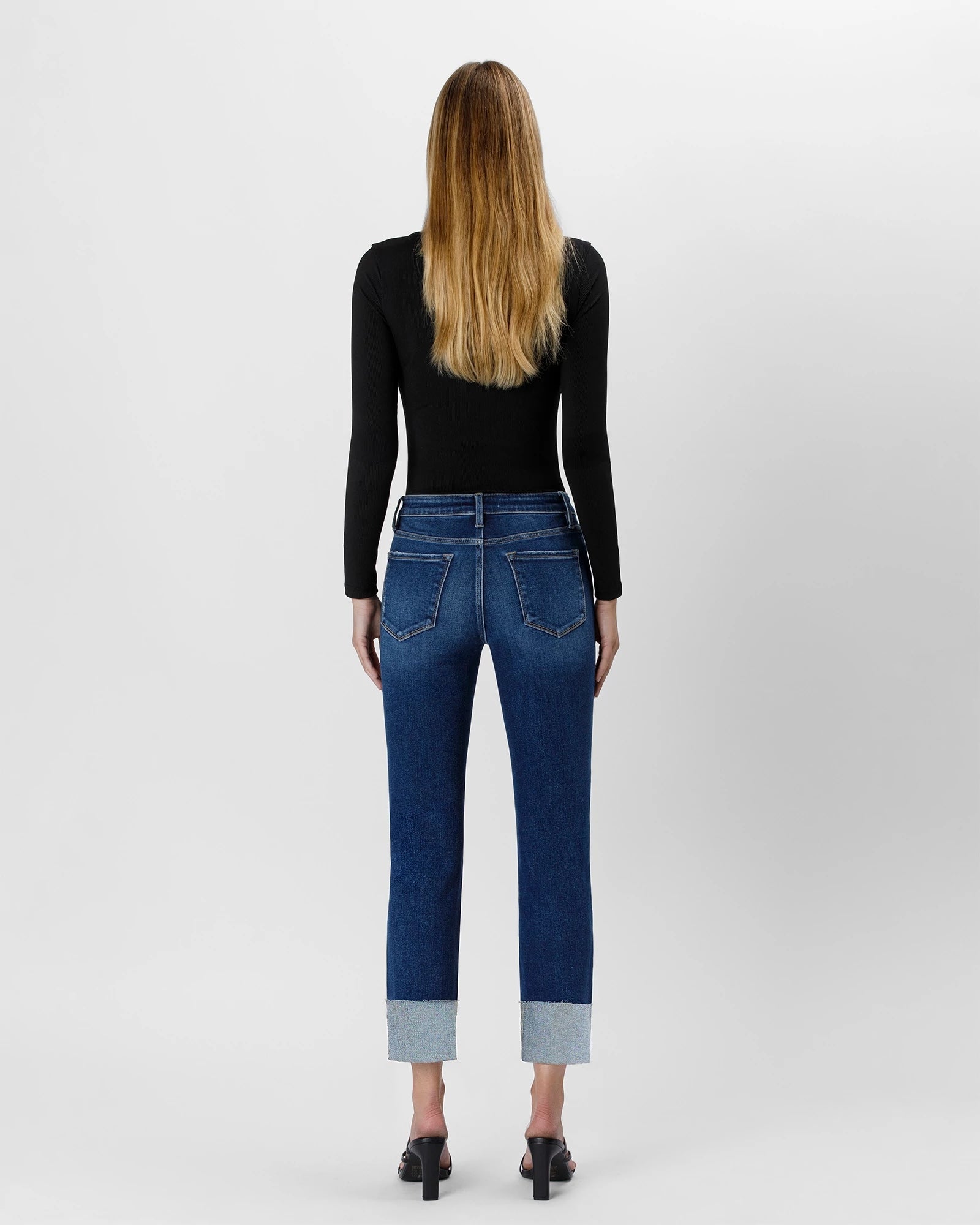 Sagacity $|& Lovervet Mid Rise Cuffed Slim Straight Leg Jeans - Hanger Side