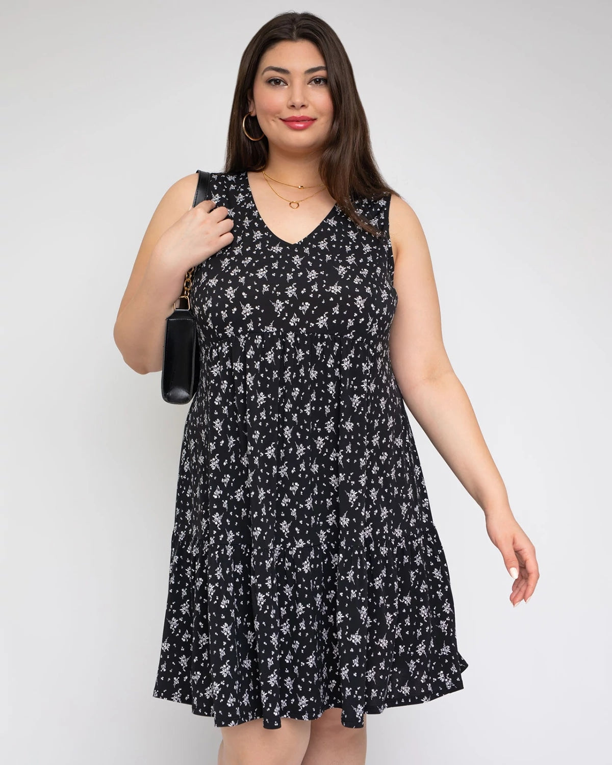 Black White Floral $|& Gilli Sleeveless Floral Dress - VOF Detail