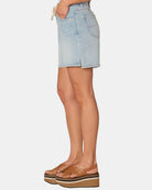 Light Blue Artisanal $|& Democracy Ableisure Skyrise Relaxed Short With Drawstring - Hanger Front