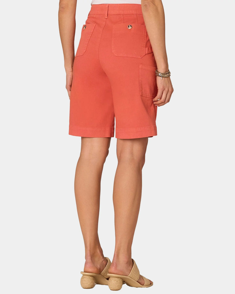 Persimmon Red $|& Democracy Absolution Skyrise Patch Pocket Bermuda - Hanger Side