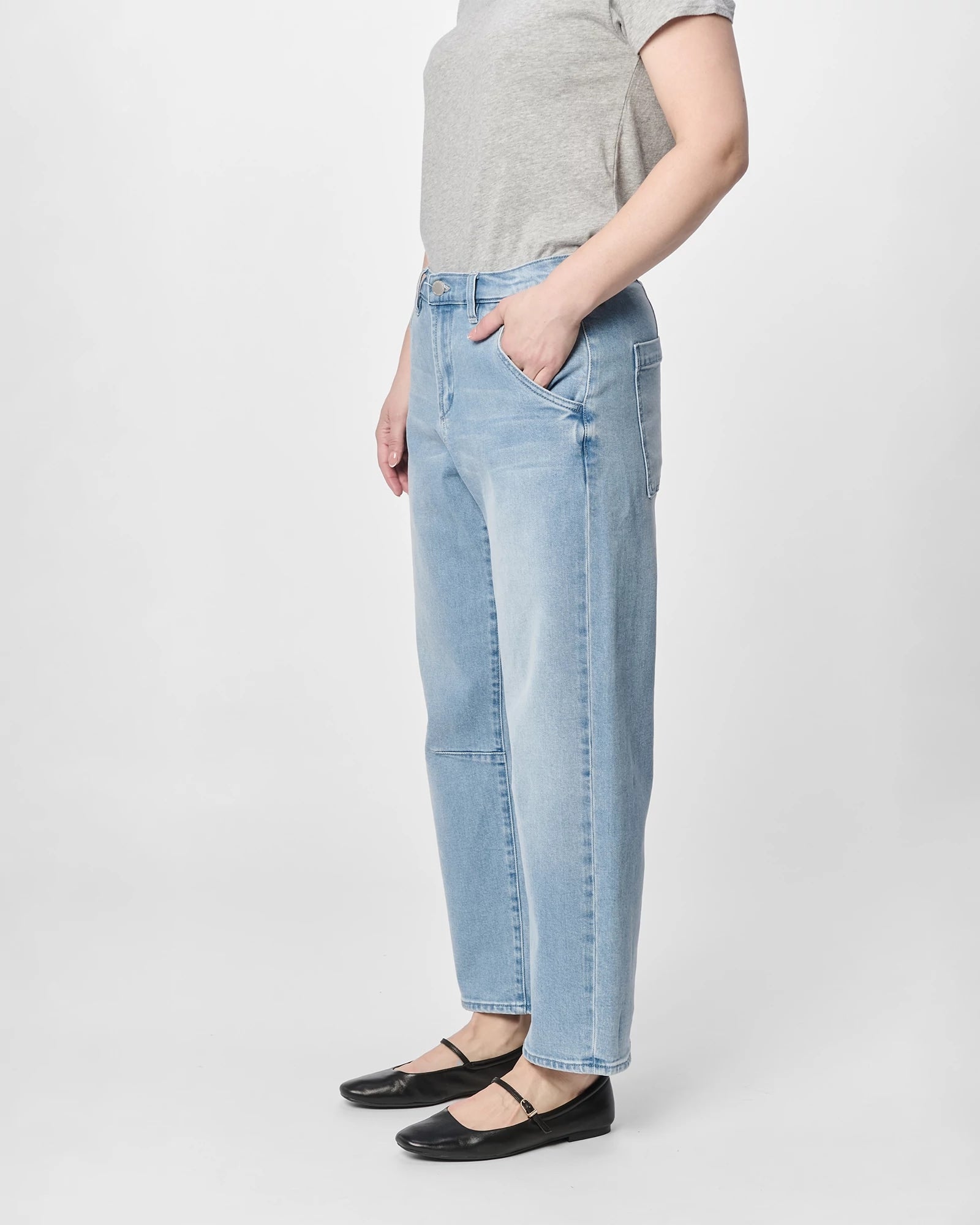Dakota $|& Dear John Lasso High Rise Barrel Leg Jeans - Hanger Front