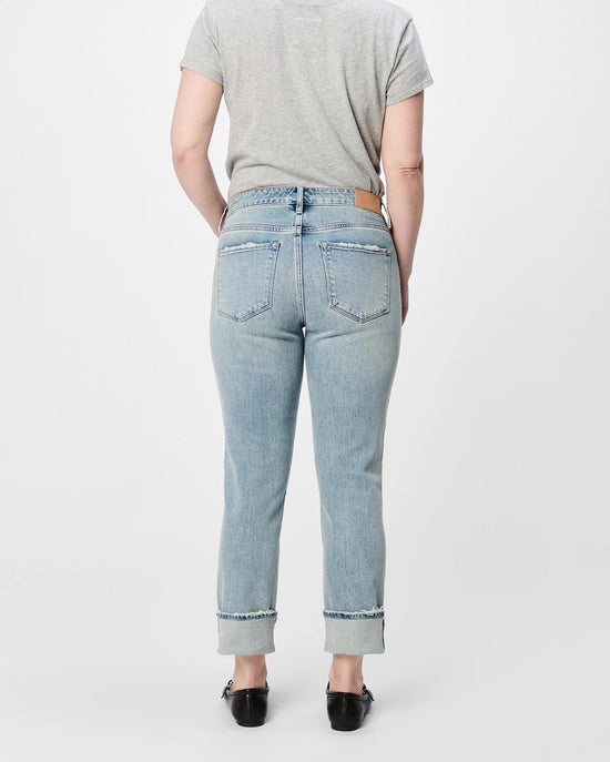 Halogen Blue $|& Dear John Blaire Mid Rise Cuffed Slim Straight Jeans - Hanger Side