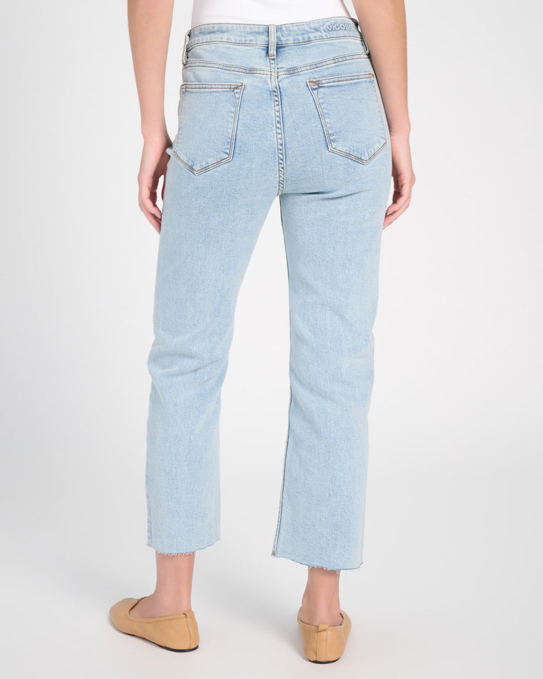 Light Wash Blue $|& Vigoss Stevie Crop Straight Leg Jeans - SOF Back