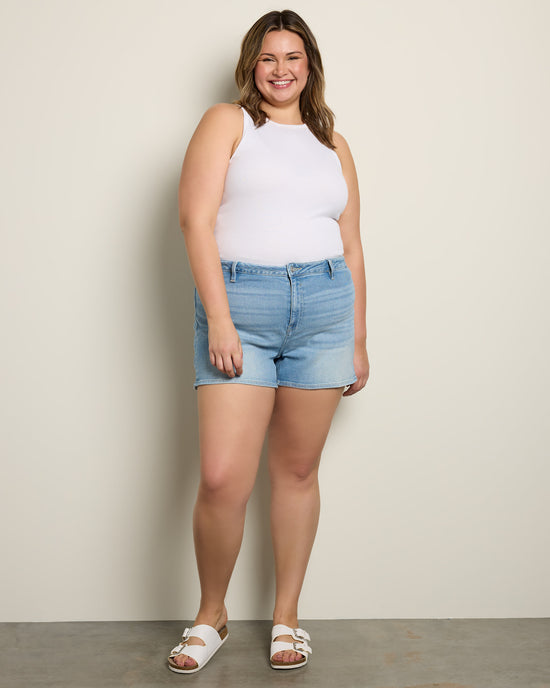Light Wash Blue $|& Vigoss Flat Front Short - UGC On Fig