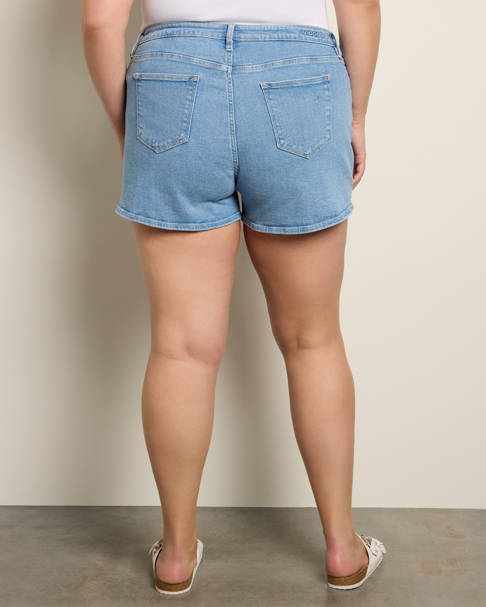 Light Wash $|& Vigoss Flat Front Short - SOF Back